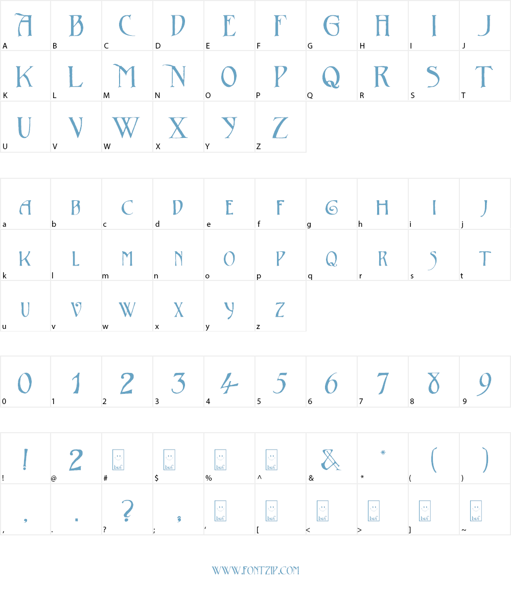 bu Oscar Diggs Font Character